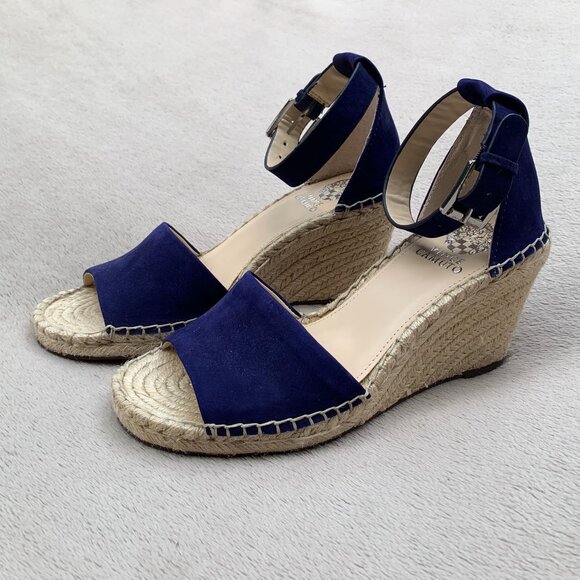 Vince Camuto Shoes - Vince Camuto Leera Genuine Leather Espadrille Platform Wedge Sandals Sz8